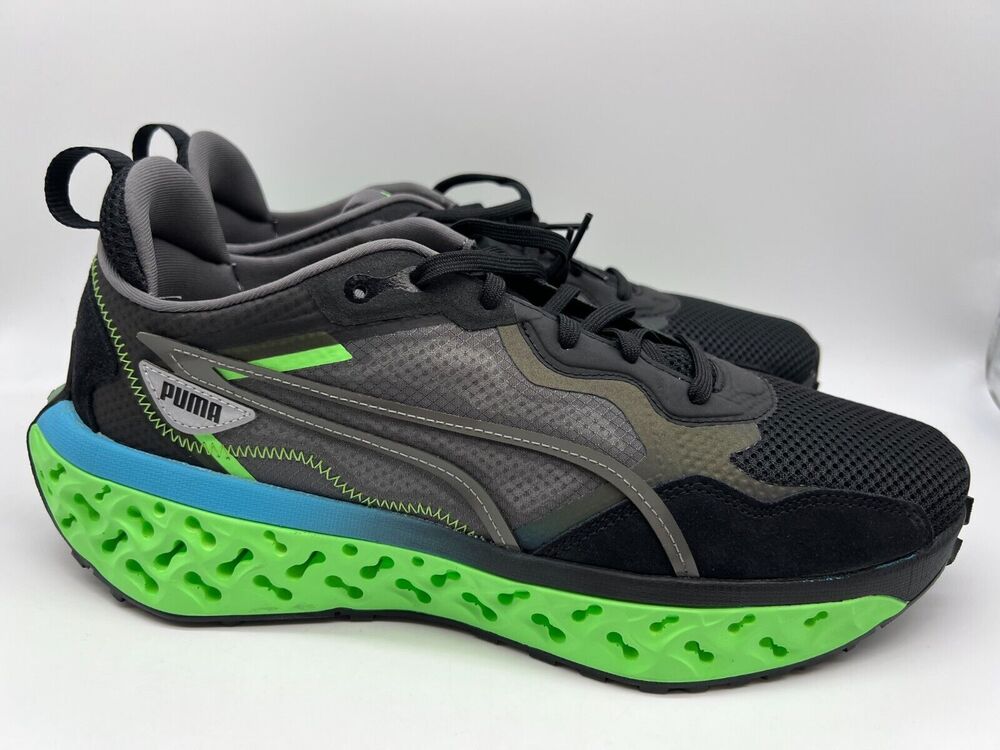 Puma Xetic Sculpt Beyond Running Shoes Black Green 387658-02 Mens Size 11